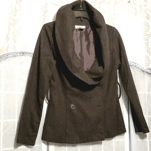 TRAC DOUBLE BREASTED CHARCOAL GREY CROP JACKET SZ S